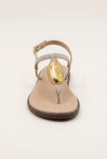 RAGAZZA - T - Strap Sandals - Beige Suede