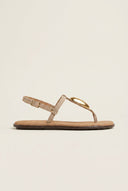 RAGAZZA - T - Strap Sandals - Beige Suede