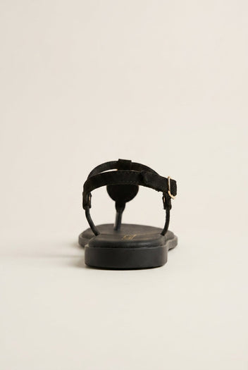 RAGAZZA - T - Strap Sandals - Black Suede