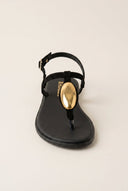 RAGAZZA - T - Strap Sandals - Black Suede