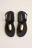 RAGAZZA - T - Strap Sandals - Black Suede