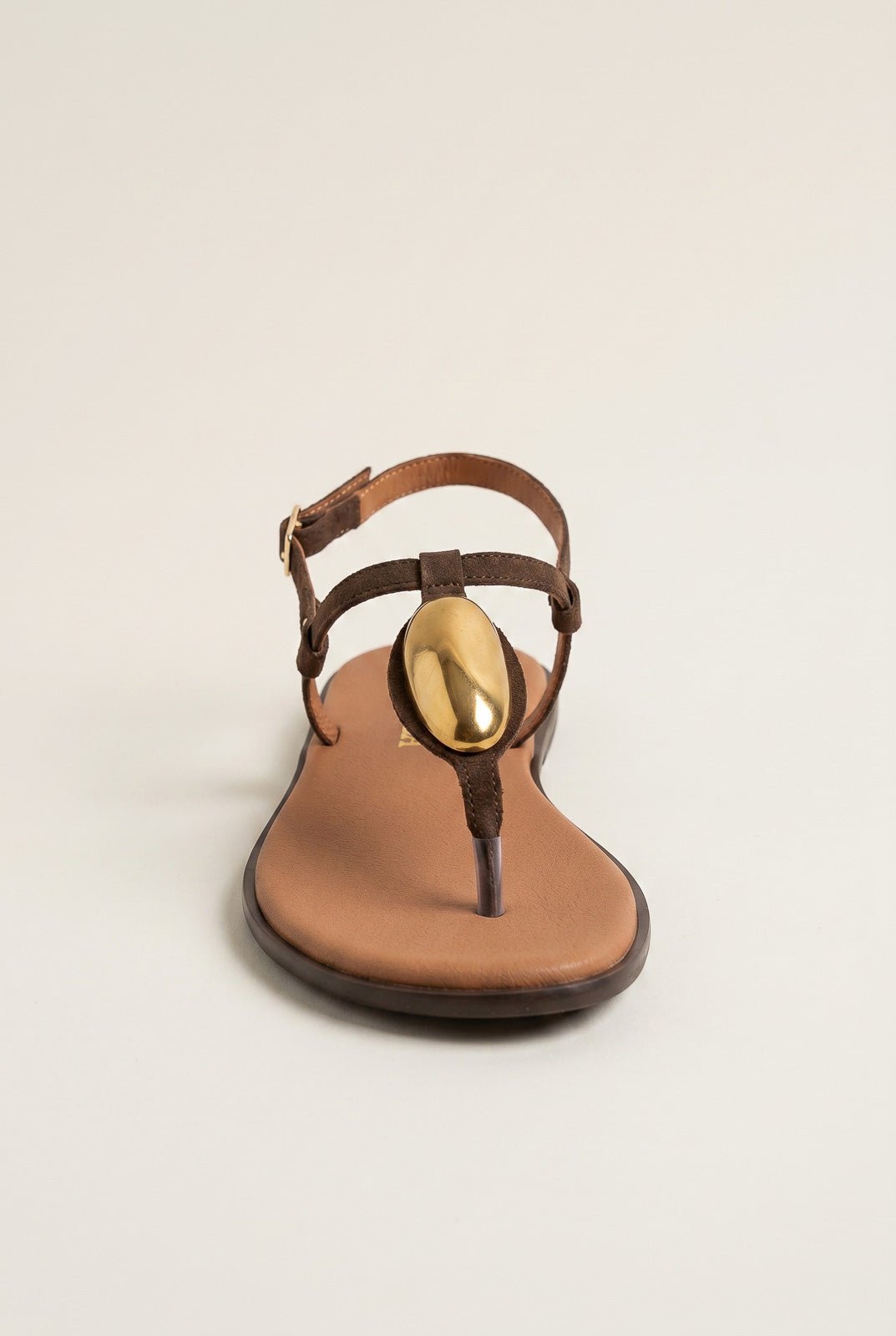 RAGAZZA - T - Strap Sandals - Brown Suede