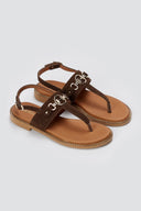 RAGAZZA - T - Strap Sandals - Brown Suede