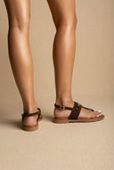 RAGAZZA - T - Strap Sandals - Brown Suede