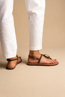 RAGAZZA - T - Strap Sandals - Brown Suede