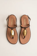 RAGAZZA - T - Strap Sandals - Brown Suede