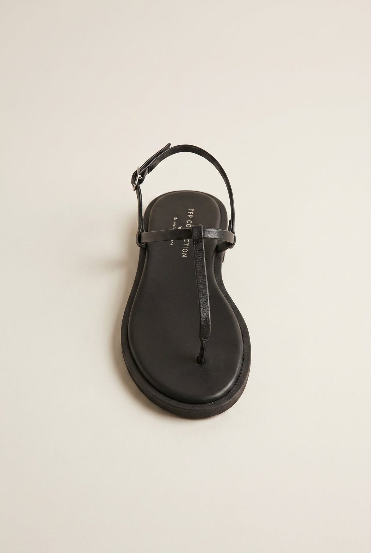 TFP - T Strap Sandals Buckle Closure - Black Matte