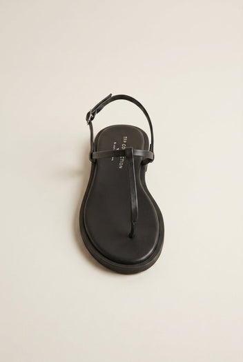 TFP - T Strap Sandals Buckle Closure - Black Matte