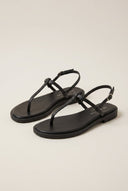 TFP - T Strap Sandals Buckle Closure - Black Matte