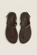 TFP - T Strap Sandals Buckle Closure - Brown Matte