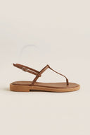 TFP - T Strap Sandals Buckle Closure - Brown Matte