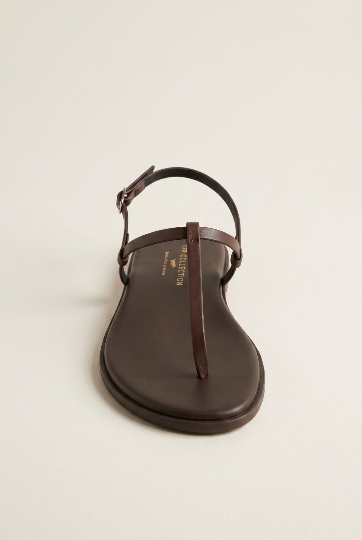 TFP - T Strap Sandals Buckle Closure - Brown Matte