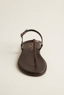 TFP - T Strap Sandals Buckle Closure - Brown Matte