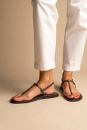 TFP - T Strap Sandals Buckle Closure - Brown Matte