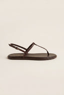 TFP - T Strap Sandals Buckle Closure - Brown Matte