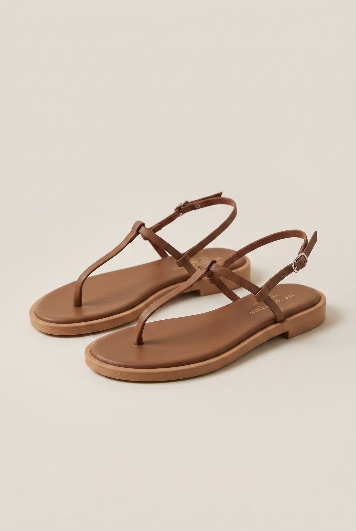 TFP - T Strap Sandals Buckle Closure - Brown Matte