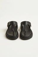 TFP - T Strap Sandals Buckle Detail - Black Matte