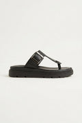 TFP - T Strap Sandals Buckle Detail - Black Matte