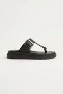 TFP - T Strap Sandals Buckle Detail - Black Matte