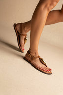 RAGAZZA - T - Strap Sandals - Tan Suede