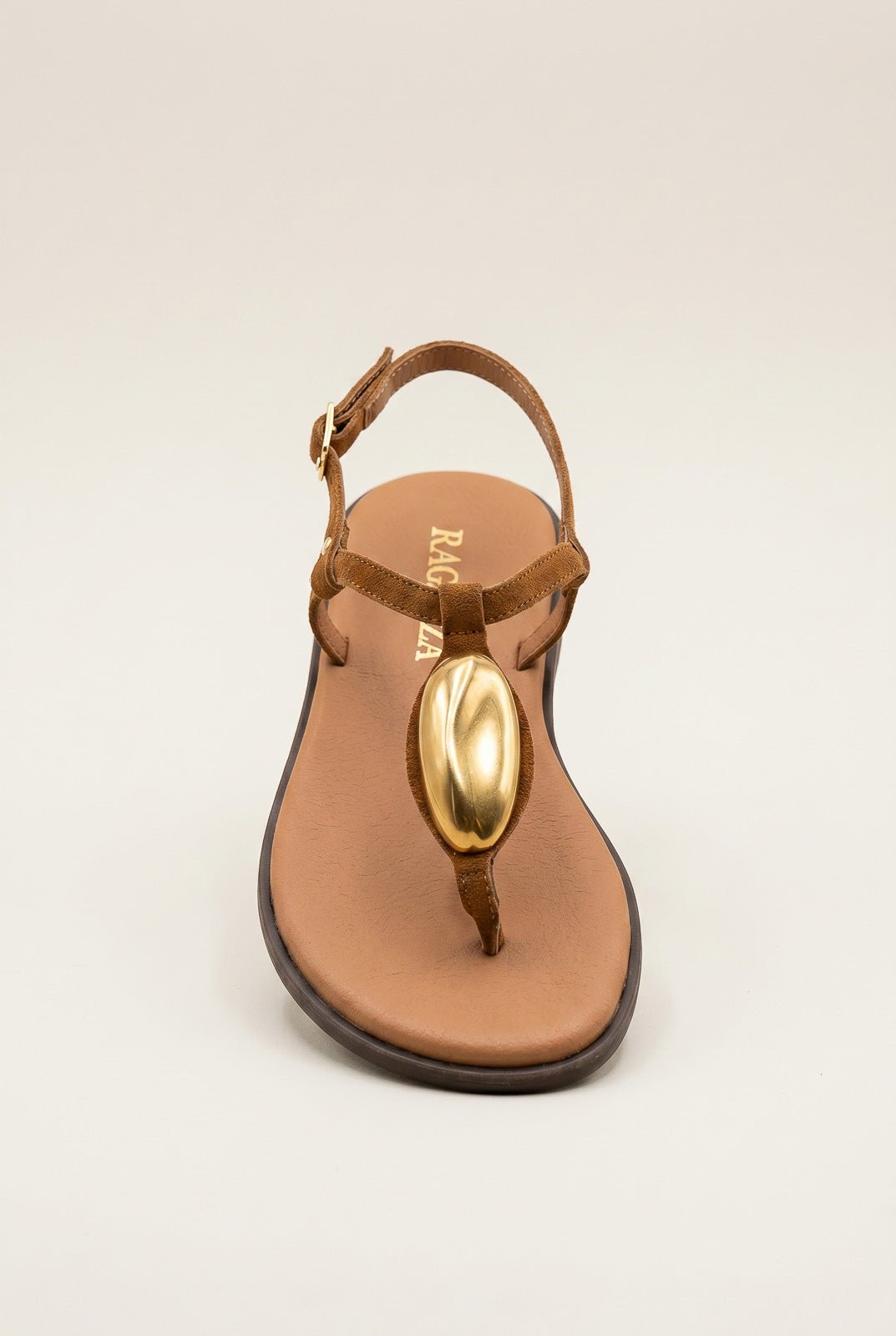 RAGAZZA - T - Strap Sandals - Tan Suede