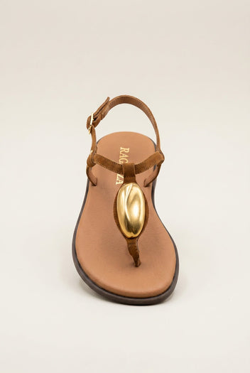 RAGAZZA - T - Strap Sandals - Tan Suede