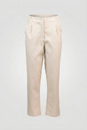 ONLY - Tapered Pants Elastic Waist - Beige