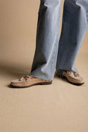 MARQUIIZ - Tassel Loafers with Metal Detail - Beige Suede