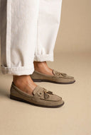 MARQUIIZ - Tassel Loafers with Metal Detail - Olive Suede