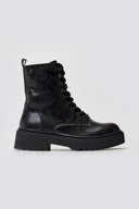 Texture Lace - Up Combat Boots Xti 144389 - Black Snake Patern - thefashionproject.gr - Xti Footwear