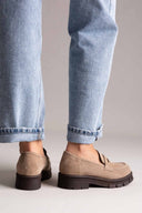 TFP Chunky Loafers Lug Sole - Beige Suede - thefashionproject.gr - TFP