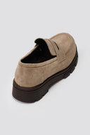 TFP Chunky Loafers Lug Sole - Beige Suede - thefashionproject.gr - TFP