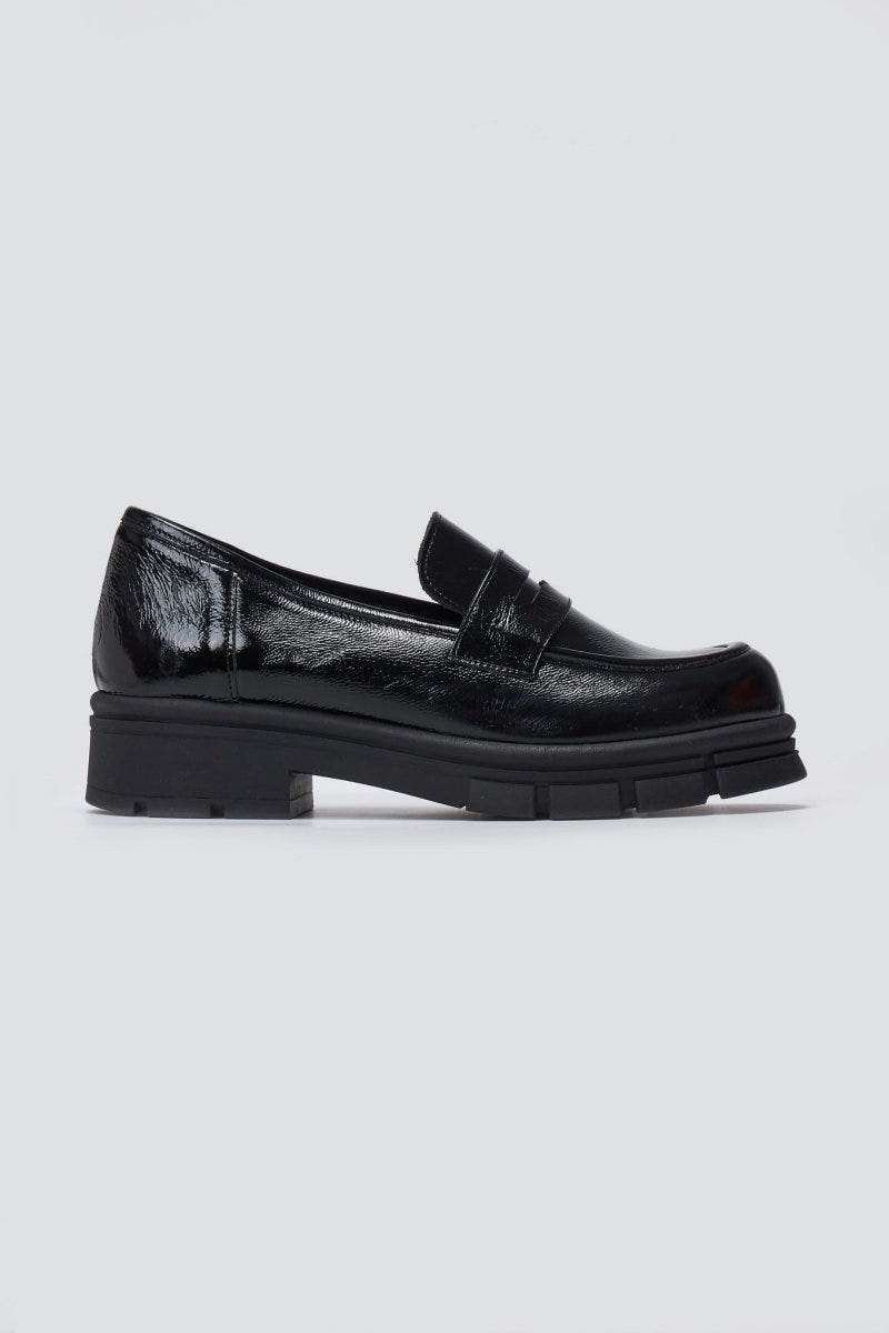 TFP Chunky Loafers Lug Sole - Black Patent - thefashionproject.gr - TFP