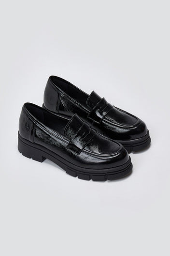 TFP Chunky Loafers Lug Sole - Black Patent - thefashionproject.gr - TFP
