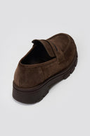 TFP Chunky Loafers Lug Sole - Brown Suede - thefashionproject.gr - TFP