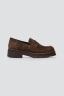 TFP Chunky Loafers Lug Sole - Brown Suede - thefashionproject.gr - TFP
