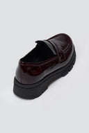 TFP Chunky Loafers Lug Sole - Burgundy Patent - thefashionproject.gr - TFP