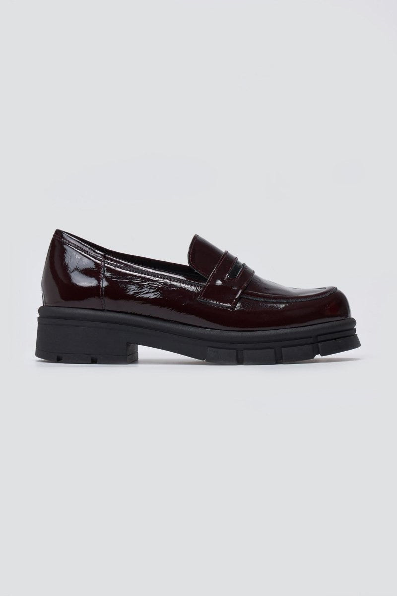 TFP - Chunky Loafers Lug Sole - Burgundy Patent