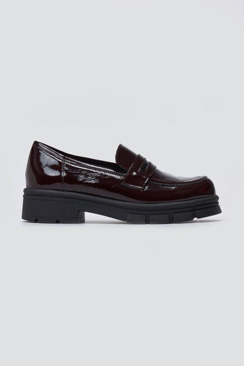 TFP - Chunky Loafers Lug Sole - Burgundy Patent