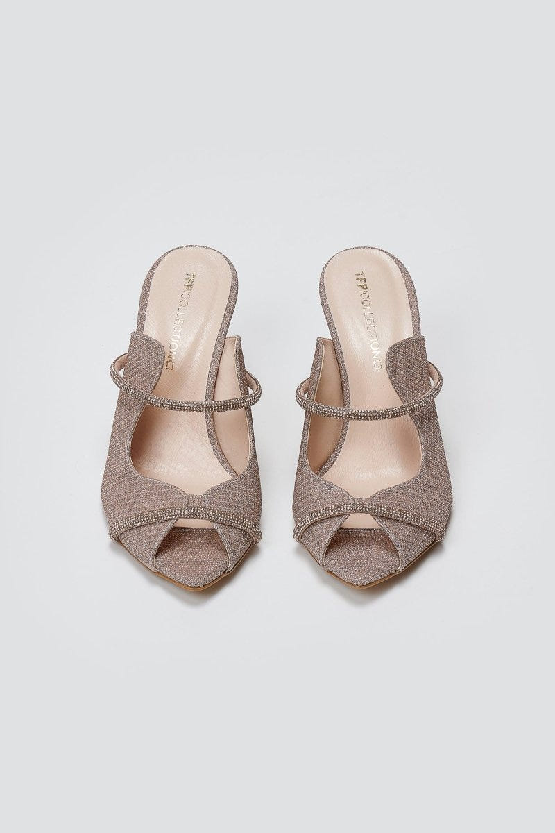 TFP Glitter Mules - Champagne Glitter - thefashionproject.gr - TFP