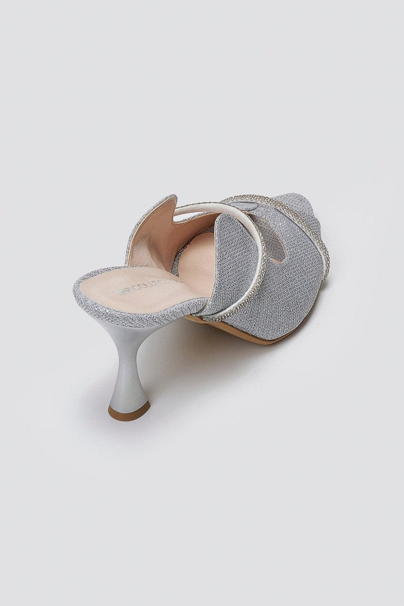 TFP Glitter Mules - Silver Glitter - thefashionproject.gr - TFP