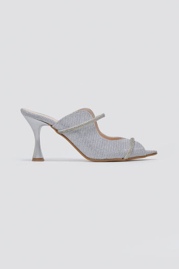 TFP Glitter Mules - Silver Glitter - thefashionproject.gr - TFP