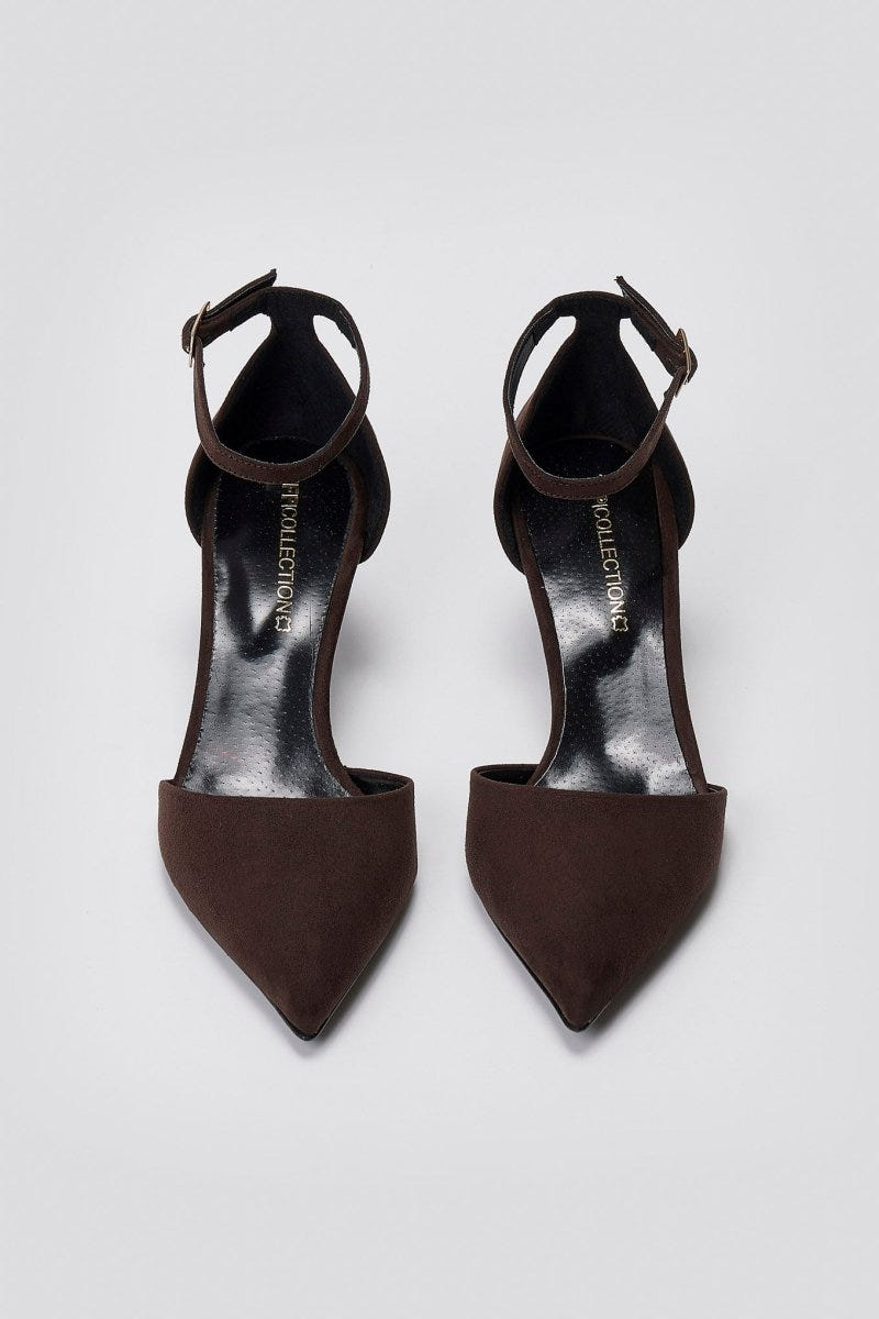 TFP Kitten Heel Pumps - Brown Suede - thefashionproject.gr - TFP