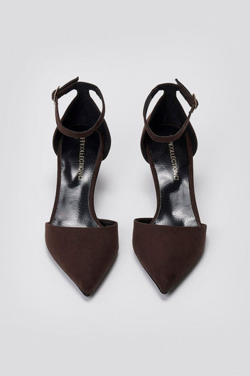 TFP Kitten Heel Pumps - Brown Suede - thefashionproject.gr - TFP