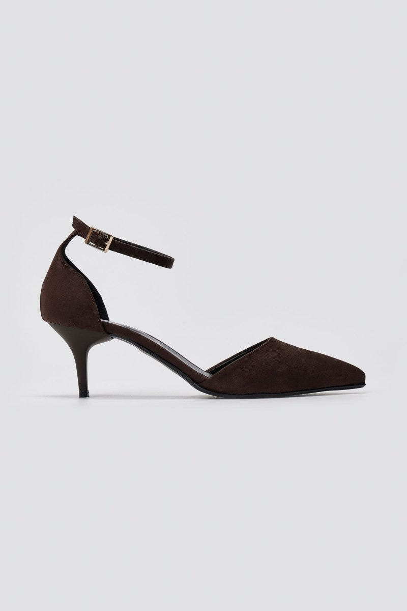 TFP Kitten Heel Pumps - Brown Suede - thefashionproject.gr - TFP