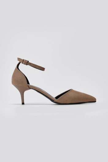 TFP Kitten Heel Pumps - Taupe Suede - thefashionproject.gr - TFP