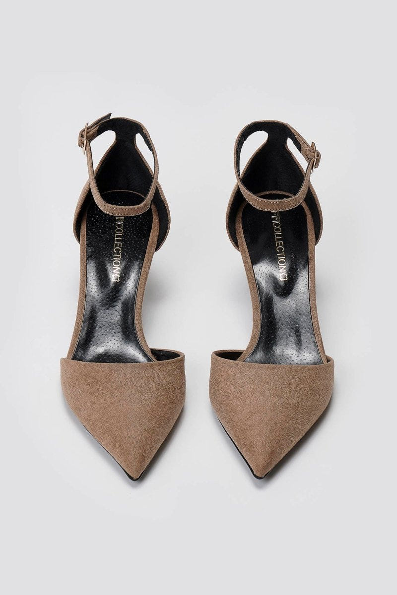 TFP Kitten Heel Pumps - Taupe Suede - thefashionproject.gr - TFP