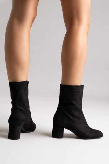 TFP Low Heel Ankle Boots - Black Suede - thefashionproject.gr - TFP