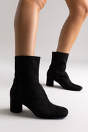 TFP Low Heel Ankle Boots - Black Suede - thefashionproject.gr - TFP