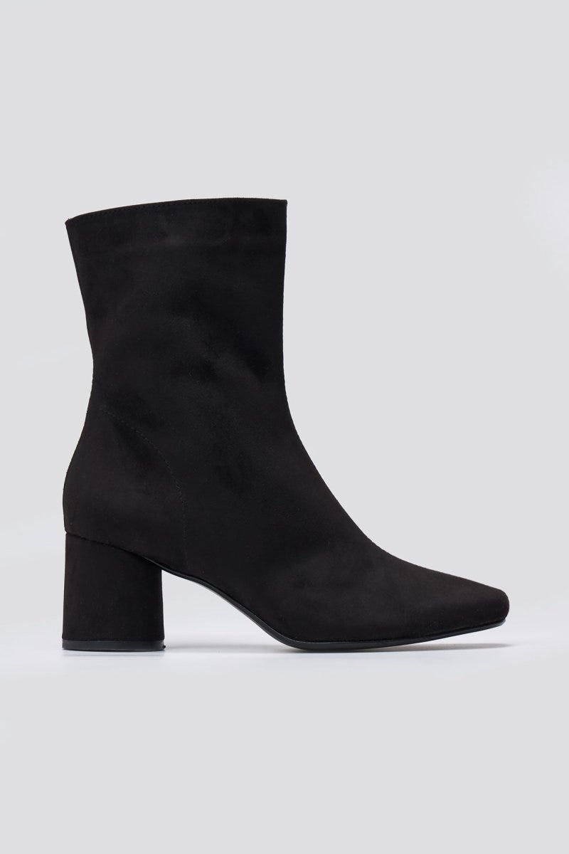 TFP Low Heel Ankle Boots - Black Suede - thefashionproject.gr - TFP